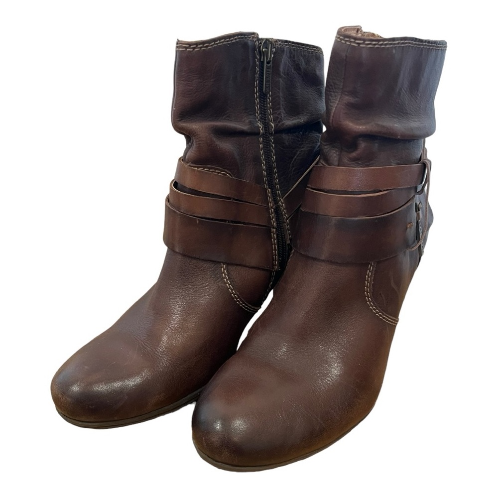 Pikolinos Verona Olmsted brown slouchy leather ankle booties short boots size 40